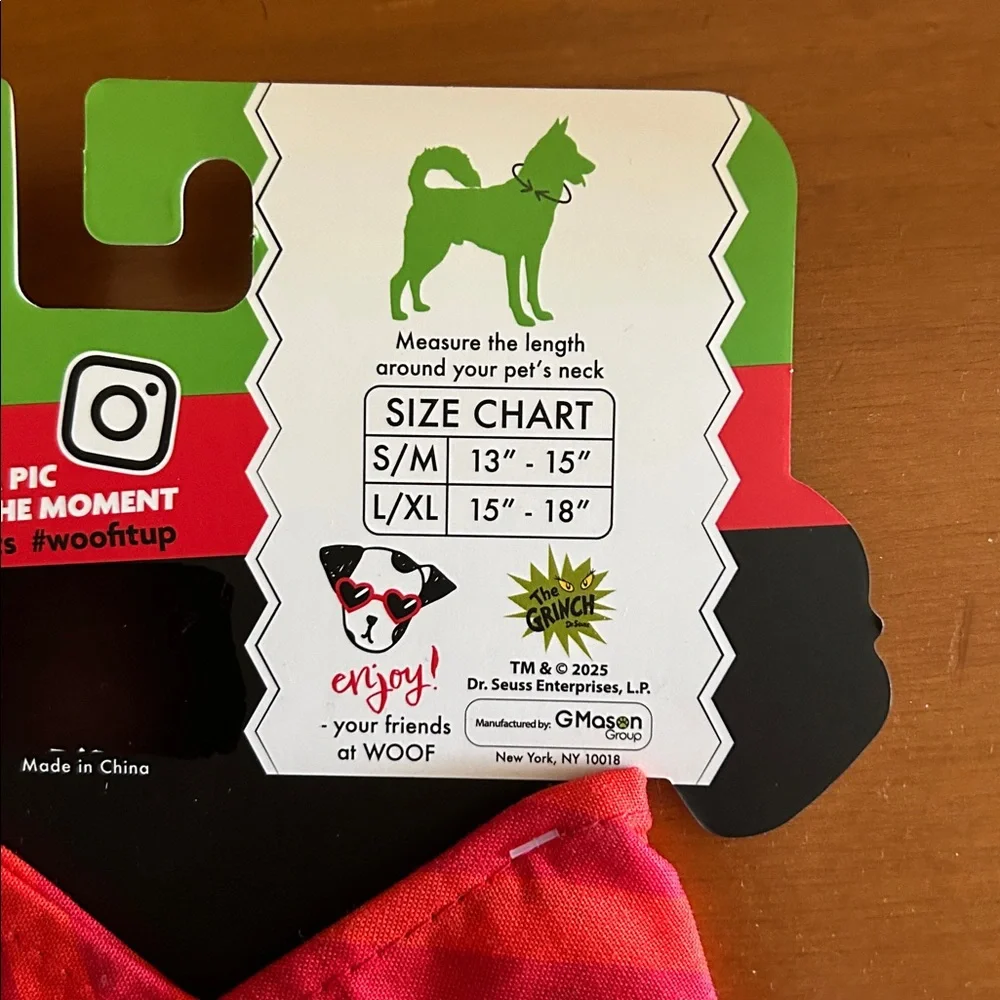Grinch Pet Bandana with Red and Green Design